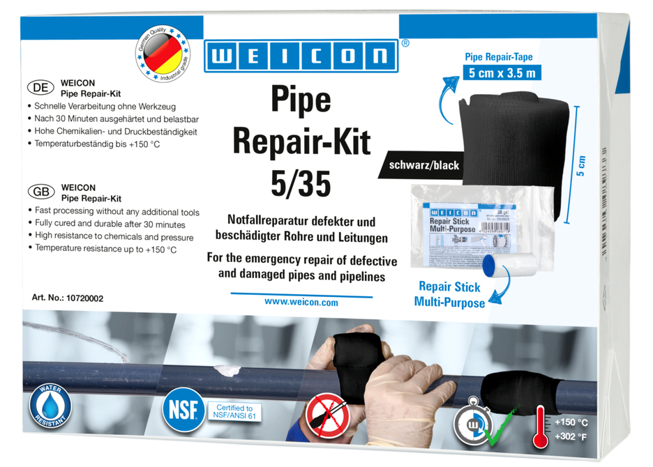 Pipe Repair-Kit | voor noodreparaties van beschadigde leidingen