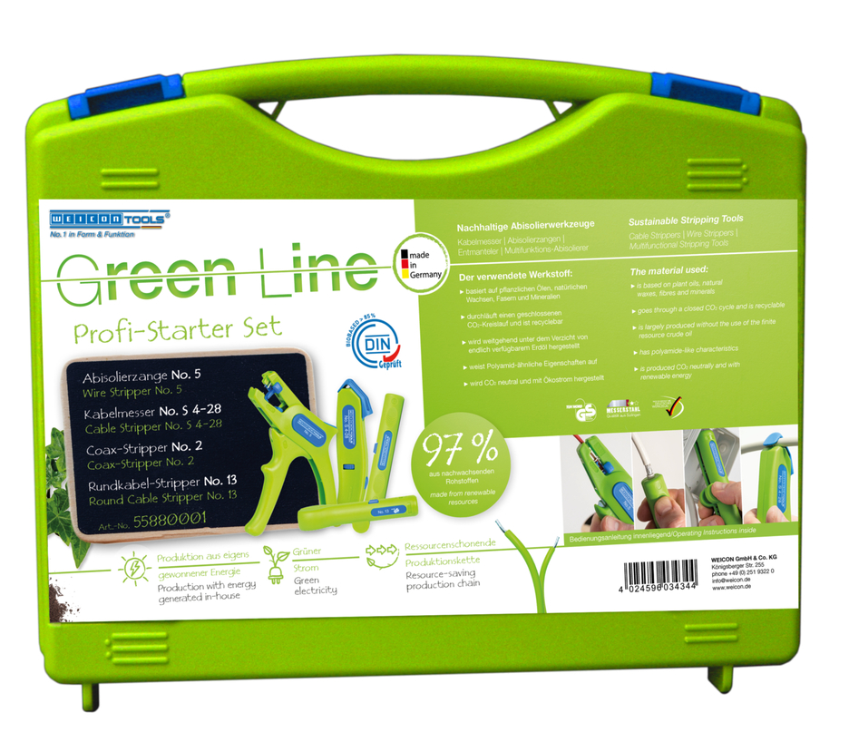 Professionele startset Green Line | 4-piece stripping set for house installations