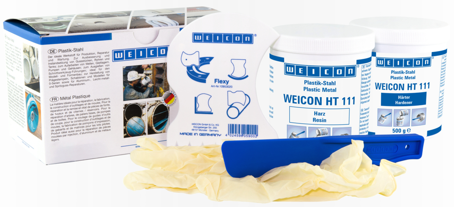 WEICON HT 111 | Met staal gevuld, hittebestendig epoxyharssysteem voor reparatie en spuitgieten